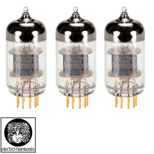 New Matched Trio (3) Electro-Harmonix 12AX7 / ECC83 GOLD PINS Vacuum Tubes