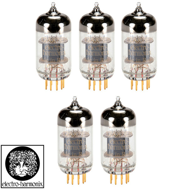 New Matched Quintet (5) Electro-Harmonix 12AX7 / ECC83 GOLD PINS Vacuum Tubes