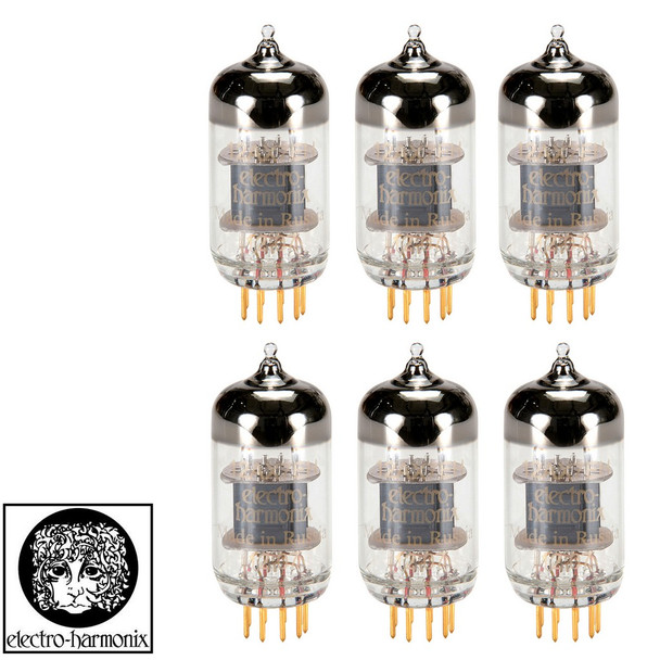 New Matched Sextet (6) Electro-Harmonix 12AX7 / ECC83 GOLD PINS Vacuum Tubes