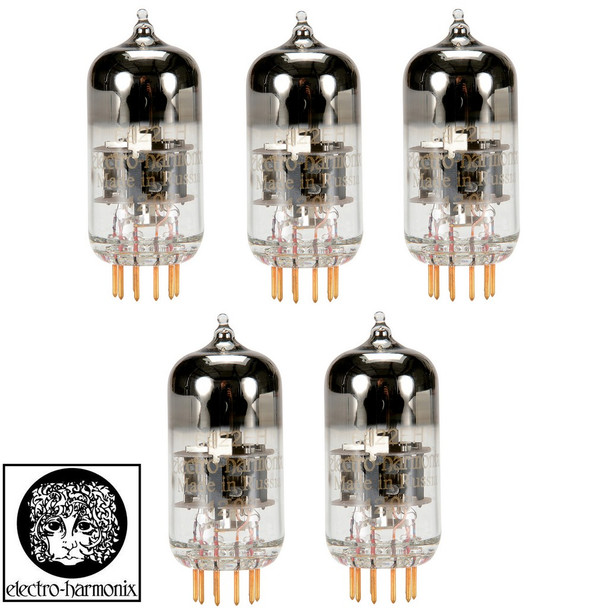 New Matched Quintet (5) Electro-Harmonix 6922 / E88CC GOLD PINS Vacuum Tubes