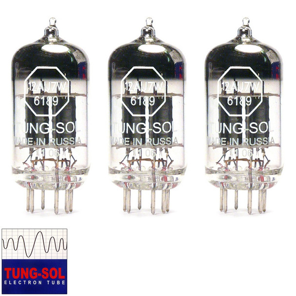 New Matched Trio (3) Tung-Sol 12AU7 / 6189 (ECC82) Vacuum Tubes