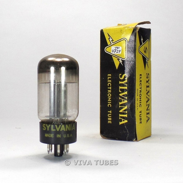 True NOS NIB Sylvania USA 6BY5GA 2 Black T Plate Top [] Get Vacuum Tube 100%+