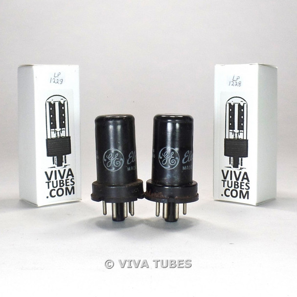 Tests NOS Matched Pair GE USA 6C5 Metal Vacuum Tubes 100%+