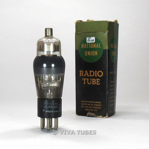 True NOS NIB National Union NU USA 6C6 Round Grey Plate Smoked Glass Vacuum Tube