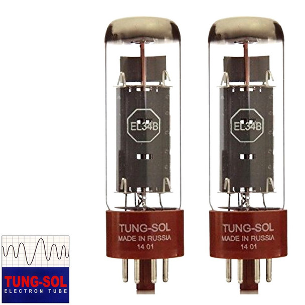 New Matched Pair (2) Tung-Sol EL34B Vacuum Tubes