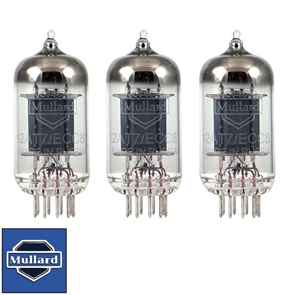 Brand New Gain Matched Trio (3) Mullard Reissue  ECC81 12AT7 Vacuum Tubes