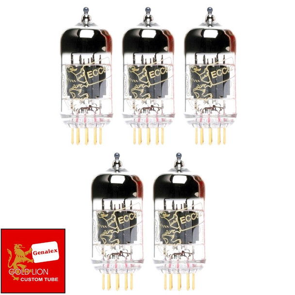 New Genalex Reissue 12AU7 ECC82 GOLD PINS Gain Matched Quintet (5) Tubes