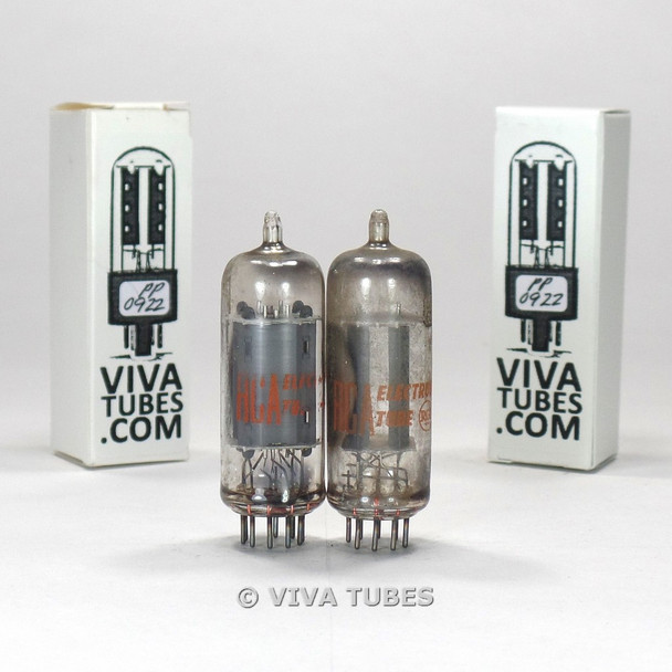 Tests NOS Matched Pair RCA CLEAR TOP USA 6FQ7 [6CG7] 2 Grey  Plate Vacuum Tubes