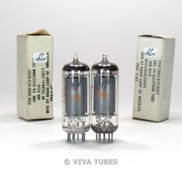 True NOS NIB Matched Pair RCA USA JAN-6CL6 Grey Plate Top O Get 3 Mica Tubes