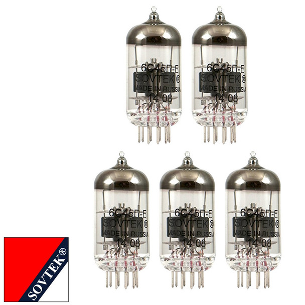 Gain Matched Quintet (5) Sovtek 6C45Pi Audio Guitar Vacuum Tubes - Brand New