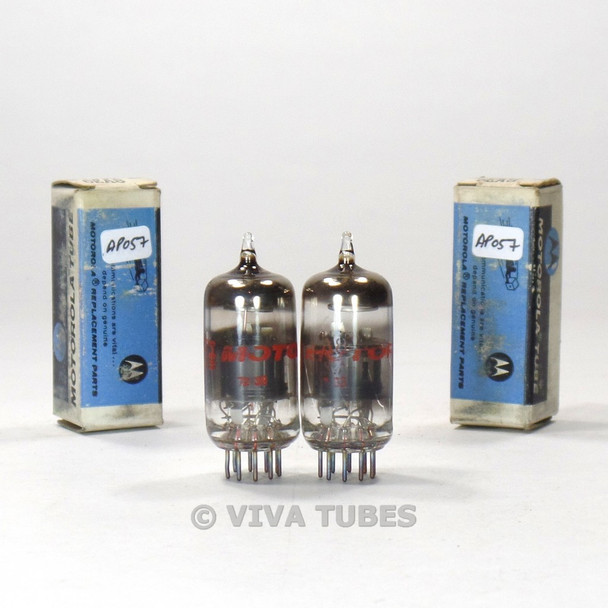 True NOS NIB Matched Pair GE USA 6EA8 = 6GH8A Gray Plate Smoked Vacuum Tubes