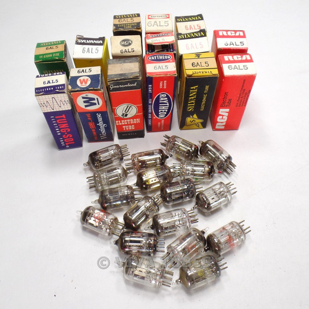 Lot of Type 6AL5/5726 - 33 Untested, Vintage, Boxed/Loose Vacuum Tubes