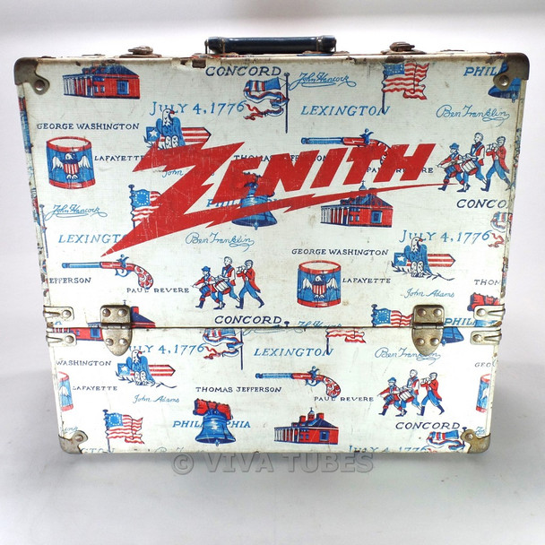 Medium, 1976 Bicentennial Print, Zenith, Vintage Radio TV Vacuum Tube Caddy Case