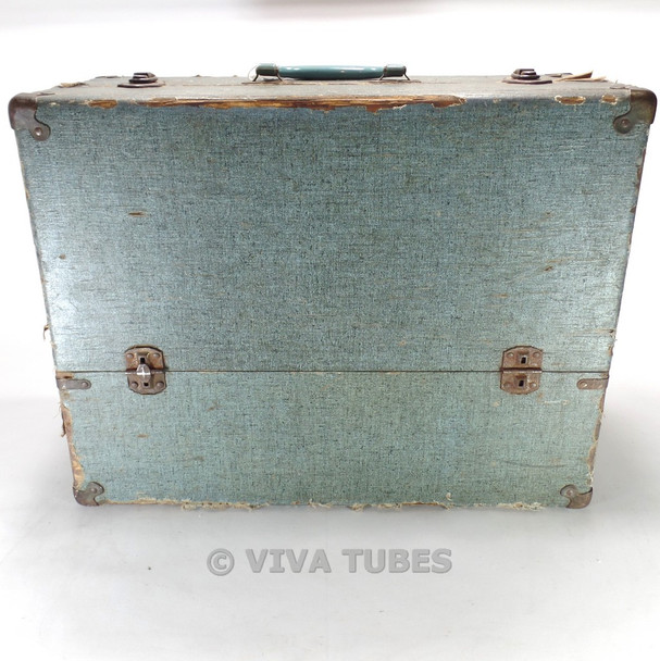 Medium, Blue Speckled, Raytheon, Vintage Radio TV Vacuum Tube Caddy Case