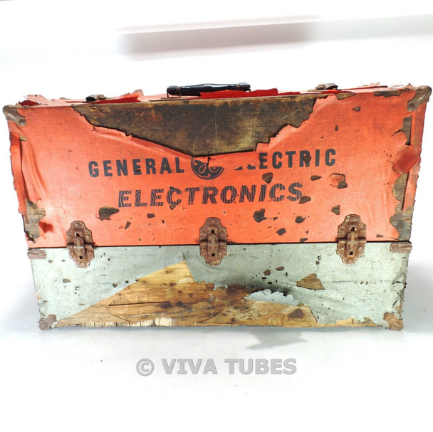 Large, Orange Grey, GE, Vintage Radio TV Vacuum Tube Valve Caddy Carrying Case