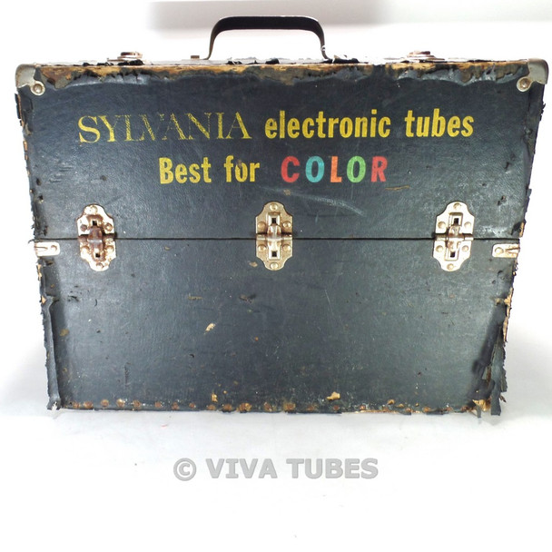 Large, Black, Sylvania, Vintage Radio  Vacuum Tube Valve Caddy Carrying Case