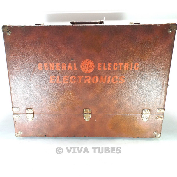 Large, Brown, GE, Vintage Radio TV Vacuum Tube Valve Caddy Carrying Case