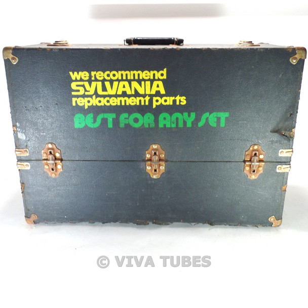 Large, Black Sylvania, Vintage Radio TV Vacuum Tube Valve Caddy Carrying Case