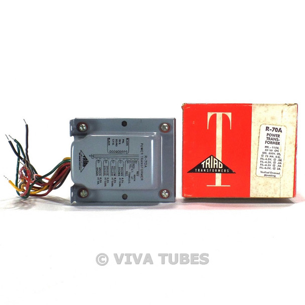 NOS NIB Triad R-70A Power Transformer 880 VCT 75 Ma 6.3V 5V for Tube Amplifiers