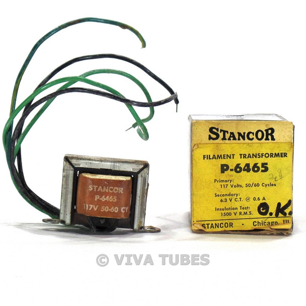 NOS NIB Stancor P-6465 Filament Transformer 6.3VCT 0.6A