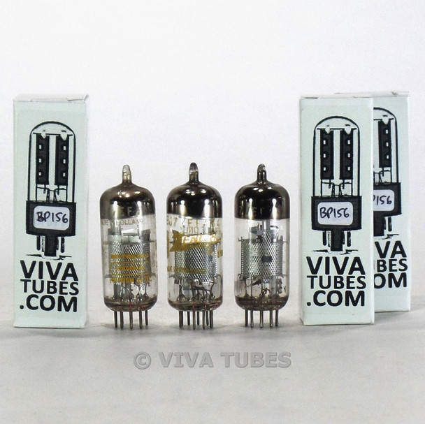 Tests NOS Matched Trio (3x) Amperex Holland 6EJ7/EFT184 Mesh Plate Vacuum Tubes