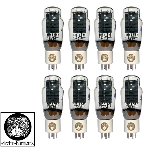 New Ip & Gm Factory Matched Octet (8) Electro-Harmonix 2A3 Gold Grid Tubes