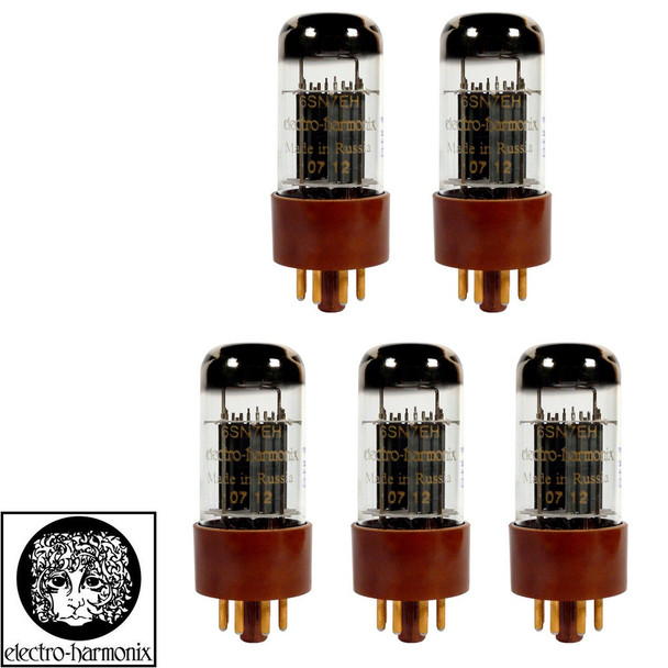 Brand New Gain Matched Quintet (5) Electro-Harmonix 6SN7 Gold Pin Vacuum Tubes