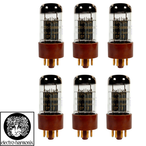Brand New Gain Matched Sextet (6) Electro-Harmonix 6SN7 Gold Pin Vacuum Tubes