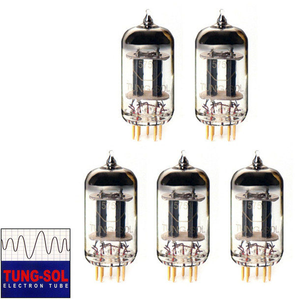 New Gain Matched Quintet (5) Tung-Sol Reissue 5751 Gold Pin Vacuum Tubes