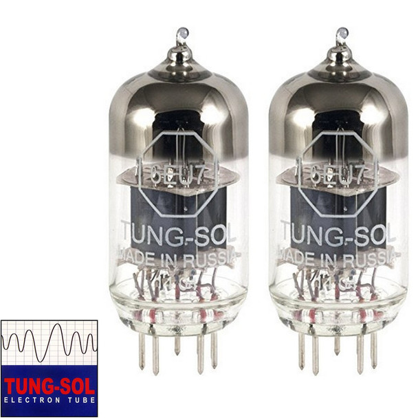 Brand New Gain Matched Pair (2) Tung-Sol Reissue 6EU7 Vacuum Tubes