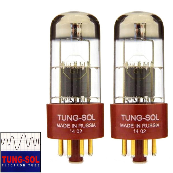 Brand New Gain Matched Pair (2) Tung-Sol Reissue 6SL7 Gold Pin Vacuum Tubes