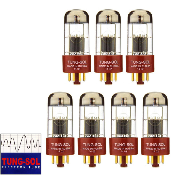 Brand New Gain Matched Septet (7) Tung-Sol Reissue 6SL7 Gold Pin Vacuum Tubes