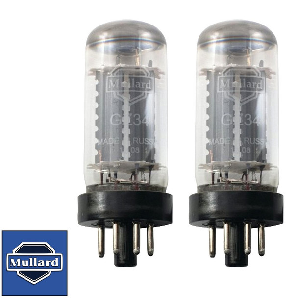 Brand New Matched Pair (2) Mullard Reissue GZ34 / 5AR4 Vacuum Tubes