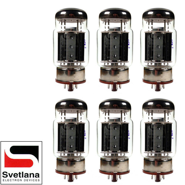 Brand New Plate Current Matched Sextet (6) Svetlana KT88-SV Gold Grid Tubes