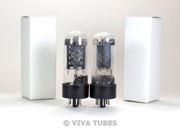 NOS Matched Pair (2) Soviet 6P3S / 6L6GC Vacuum Tubes