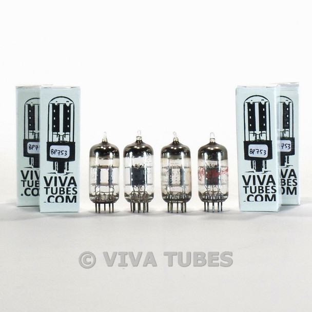 Tests NOS Matched Quad 4 GE USA 12AT7 [ECC81] Grey Plate O Get Vacuum Tubes