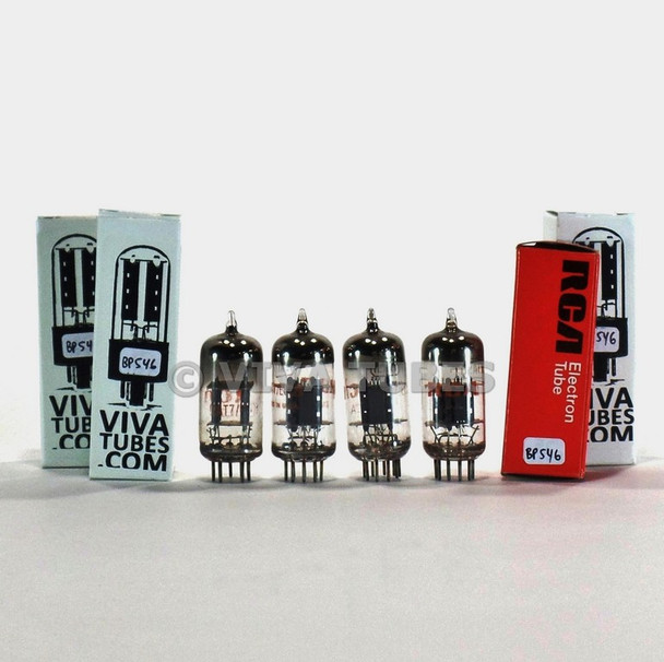 Tests NOS Matched Quad RCA USA 12AT7/ECC81 Grey Plate O Get Vacuum Tubes