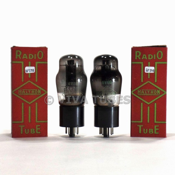 True NOS NIB Matched Pair (2) Brimar England 6V6G Grey Plate Get Smoked Tubes