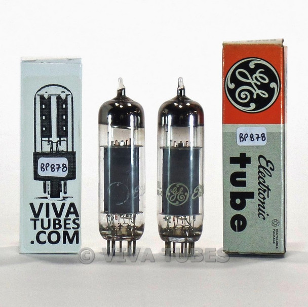 Tests NOS Date Matched Pair GE USA 6GK6 Round Grey Plate Top O Get Vacuum Tubes