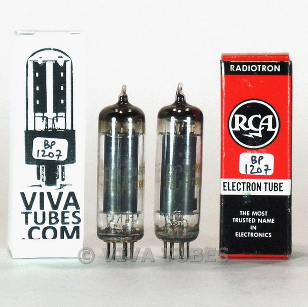 Tests NOS Matched Pair RCA USA 6HG5 = 6AQ5 Grey Plate O Get Vacuum Tubes