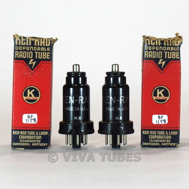 True NOS NIB Date Matched Pair Ken-Rad USA 6J7 Metal Vacuum Tubes