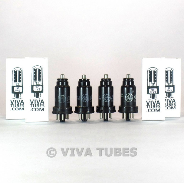 Matched Quad (4) GE USA 6J7 Plate Get Metal Rust Vacuum Tubes 83 & 83 & 80 & 78%