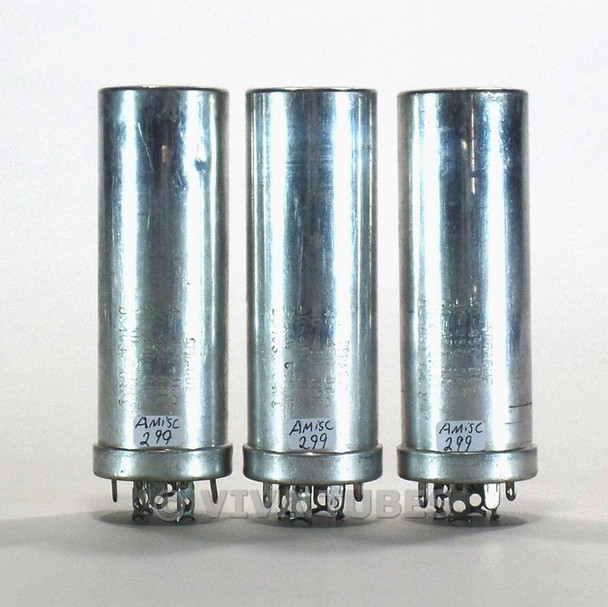 Lot of 3 Sprague D34631 40/40/40UF 450/450/450VDC Electrolytic Can Capacitors