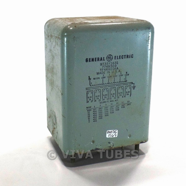 Vintage GE 9T35Y1631 Tube Amp Filament Transformer 6.4 2A 6.4V 2A, 6.4V 2A