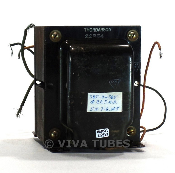 Vintage Thordarson 22R34 Power Transformer 385V-0-385V 225mA, 5V 3A, 6.3VCT 5A