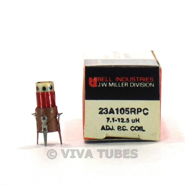 NOS NIB Vintage Miller 23A105RPC Adjustable P.C. Coil 7.1-12.5uH