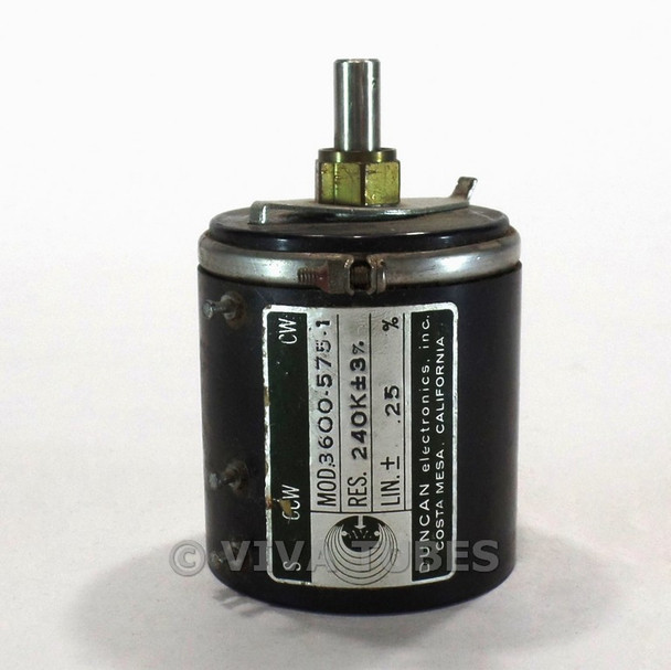 Vintage Duncan 3600-575-1 Potentiometer 240000 ohm Reistance @ 3%