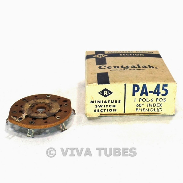 NOS NIB Vintage Centralab PA-45 Phenolic Rotary Switch Wafer 1 POL 6 POS