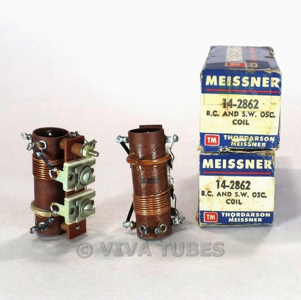 NOS NIB Lot of 2 Meissner 14-2862 BC & SW Oscillator Coils for AC-DC Receivers