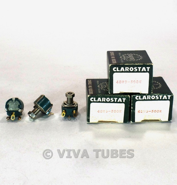 NOS NIB Vintage Lot of 3 Clarostat 48M9  Potentiometers 500000 50K ohm